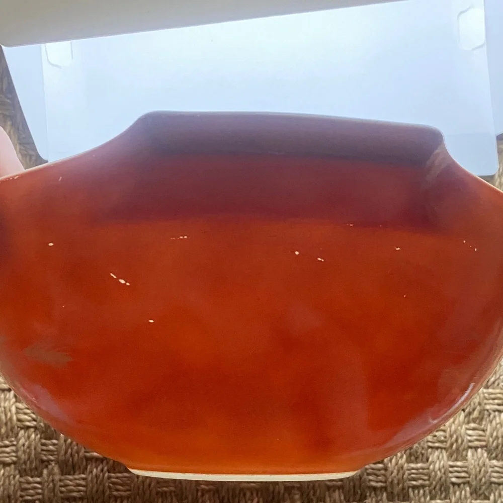 Pyrex Vintage Burnt Orange Harvest Wheat Pattern Mixing Bowl sz 444